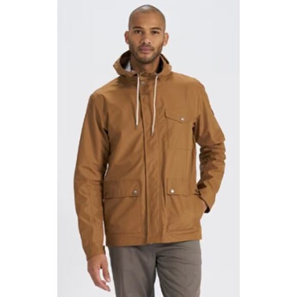 Vuori Men's Large Palisades Rain Jacket in acorn - Picture 1 of 5
